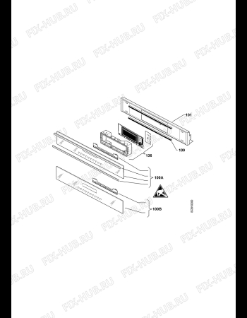 Взрыв-схема плиты (духовки) Electrolux EBCGL90 CN - Схема узла Command panel 037